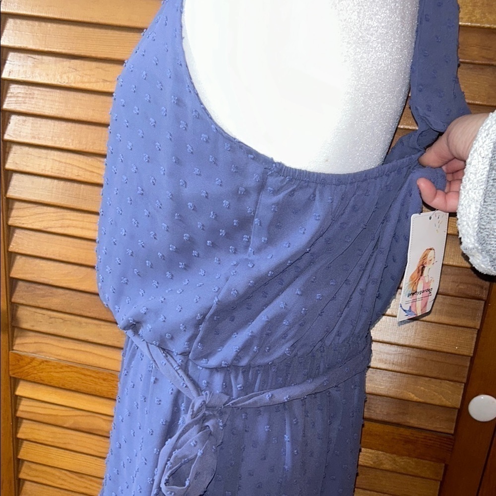 NWT Pretty Garden Elegant Blue Halter Maxi Dress Size Large - Picture 5 of 10